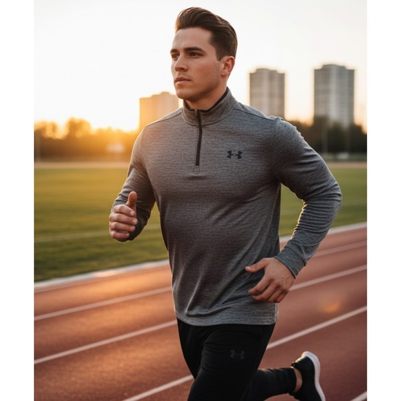 Under Armour Other - Under Armour Golf Heatgear 1/4 Zip Pullover Mens S Gray Athletic Training Sporty